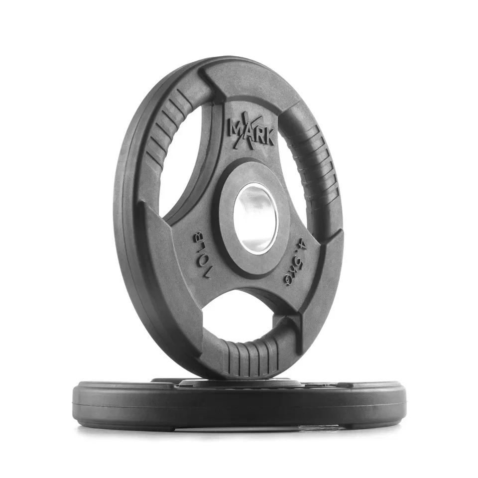 Juego de placas de pesas olímpicas XMARK Tri-Grip - Placas de entrenamiento de fuerza de agarre Foto 2 de 3