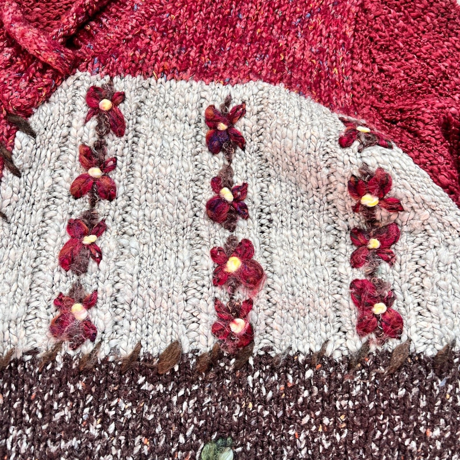 Croft & Barrow Patchwork Sweater S Cottagecore Fl… - image 11