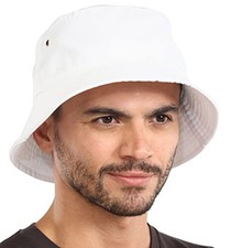 Summer Bucket Hat for Women - Fisherman Hat - Beach Large - Extra Large White