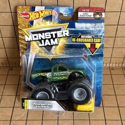 AVENGER  Monster Truck #14/15 Hot Wheels MONSTER JAM NEW item W/ RECRUSHABLE CAR