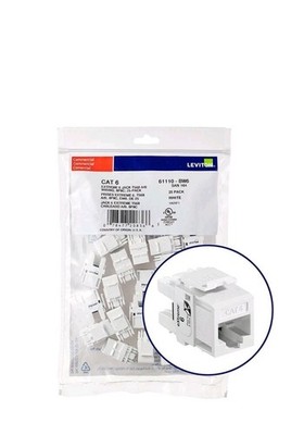 Leviton 61110-BW6 Extreme Cat 6 UTP Quickport Jack White 200-pack