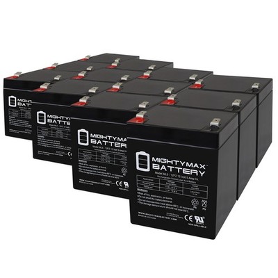 Mighty Max 12V 5Ah F2 Replacement Battery for Hawker Cyclon 6002591K16 - 12 Pack