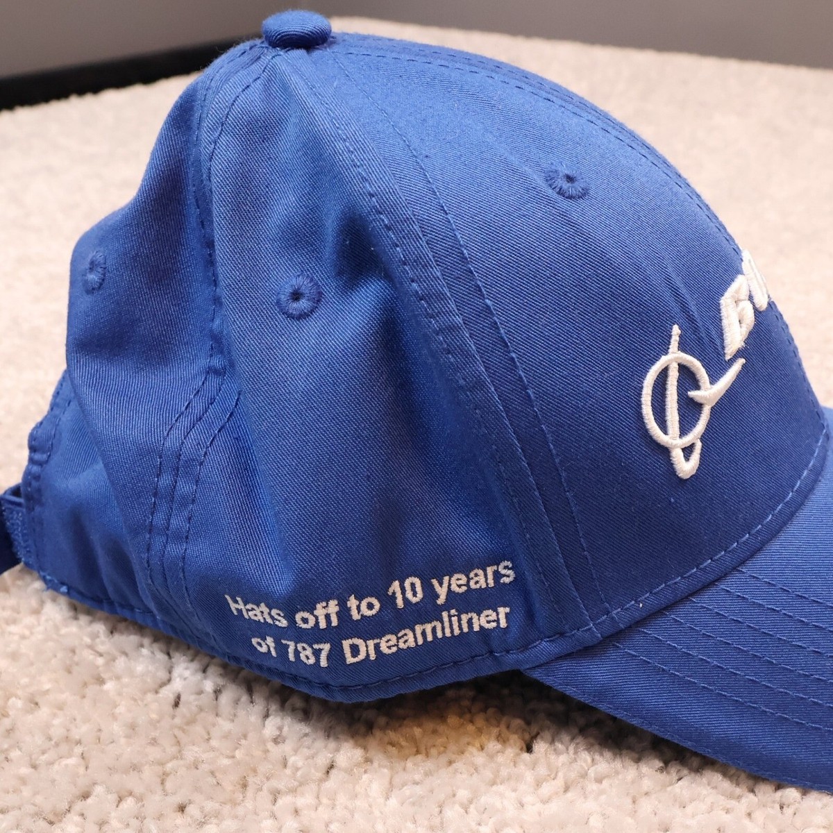 Boeing Hat Baseball Cap 787 Dreamliner First Flight 10 Years Adjustable View 2
