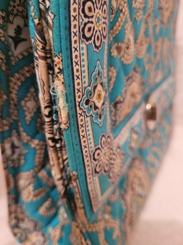 Vera Bradley Julia Totally Turquoise Turn Lock Handbag - Picture 8 of 9