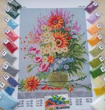 Bead Embroidery Kit Wildflowers Beading Needlepoint Beads Stitching Flowers