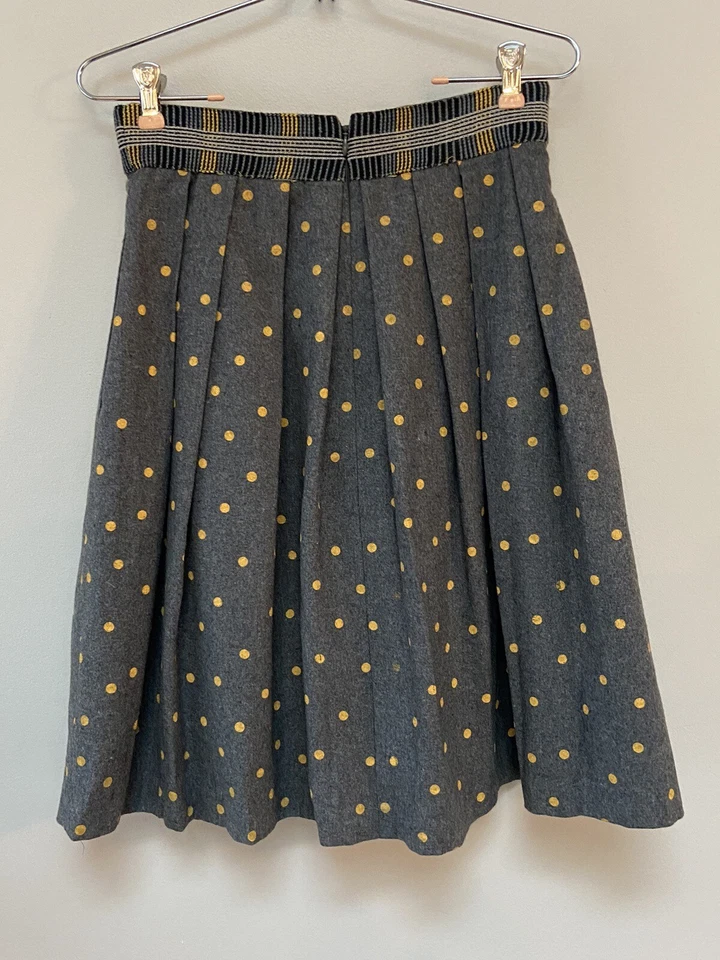 Camisa plisada de lana gris Plenty by Tracy Reese para mujer puntos amarillos talla 4 Foto 2 de 4