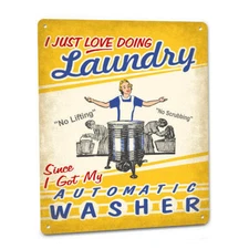 I Just Love Doing Laundry SIGN Soap Vintage Art Cabin Launderette Washer 147