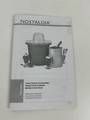 Nostalgia Quart Electric Ice Cream Maker Instructions Recipes