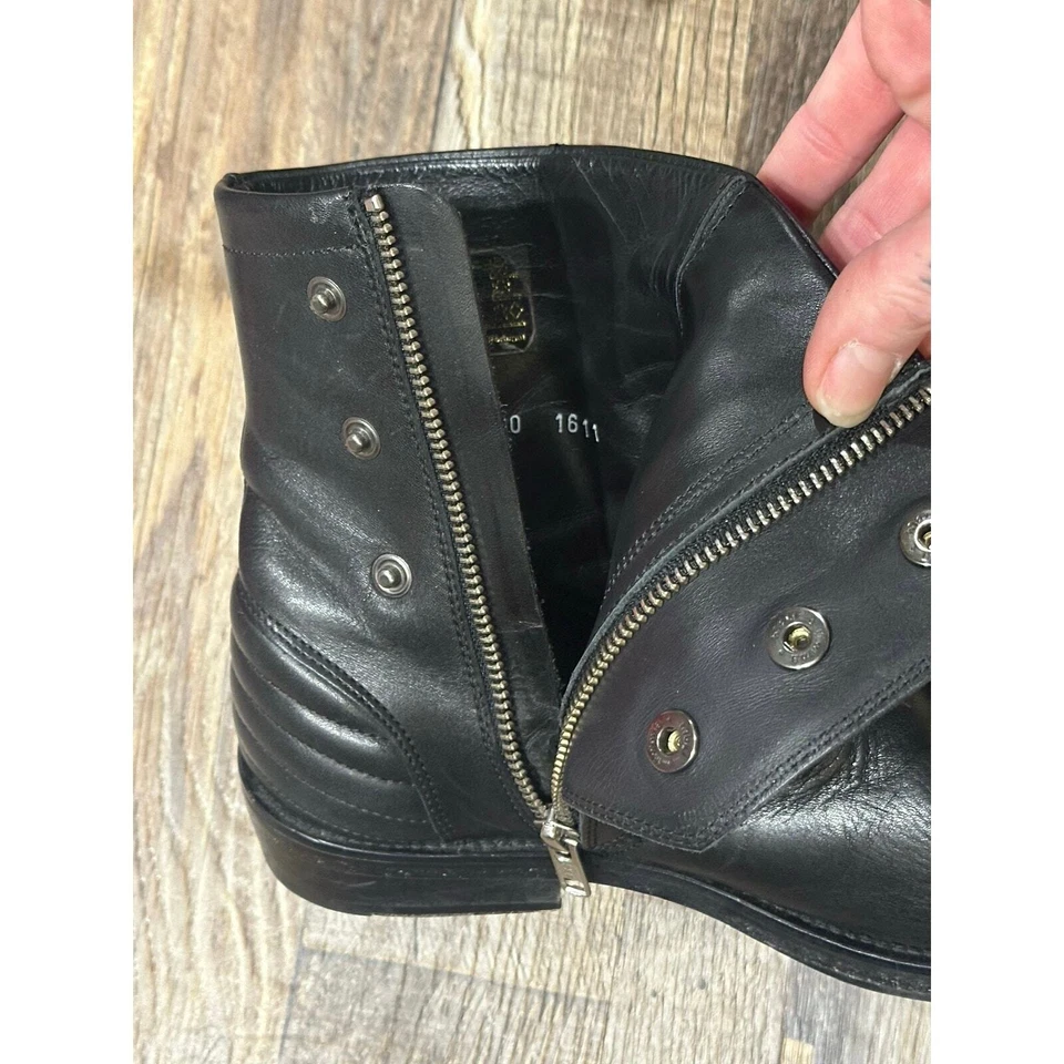 Botas pretas femininas de luxo para motociclista designer superfície-ar arquivamento - Imagem 3 de 4