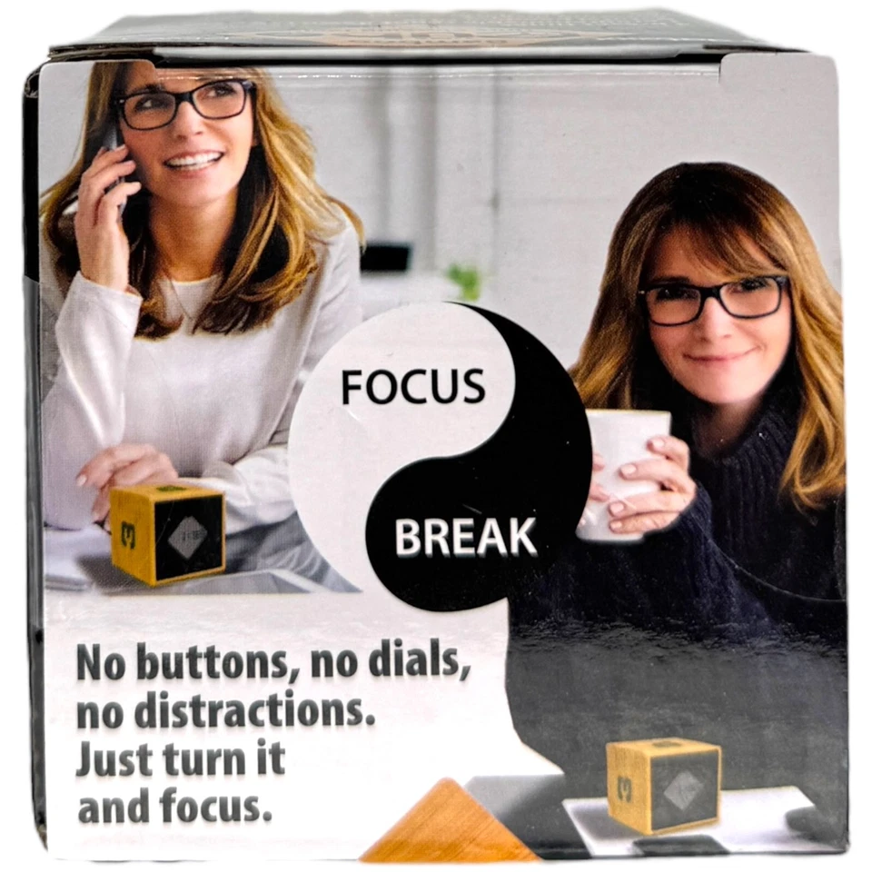 Datexx Bamboo Time Cube Timer 1-2-3-4 Min Digital Focus Productivity Tool Wood - Image 4 of 4