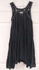 Rare Vintage FP One Free People Black Mini Babydoll Dress Size S/P