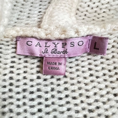 Suéter Pullover Calypso St. Barth 100% Cachemira Borla Con Capucha Bolsillos Marfil, L - Imagen 6 de 15