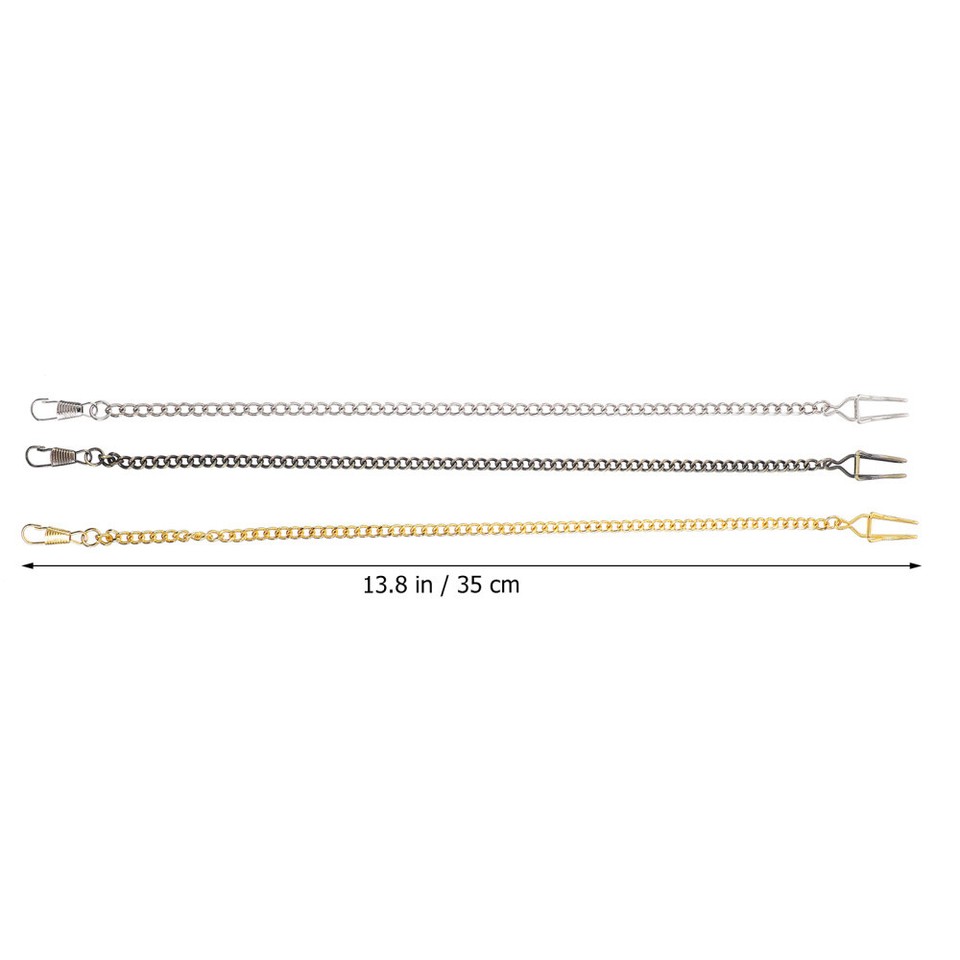 3 Pcs Bronze Watch Chain Replacement Pocket Golden Chains Silver eBay
