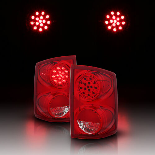 LED Brake Tail Lights 2005 2006 2007 2008 2009 For Dodge Dakota Trunk Red Clear - Picture 6 of 8