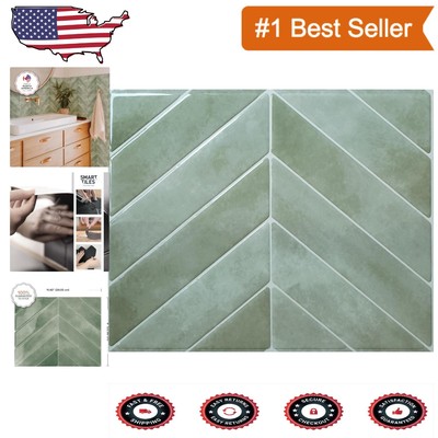 Durable Solna Green 3D Peel & Stick Backsplash - 5 Sheets for Home Elegance