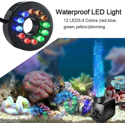 LED Teichpumpe Springbrunnen Wasserspielpumpe Elektrisch Beleuchtung Teiche Pump - Bild 5 von 21