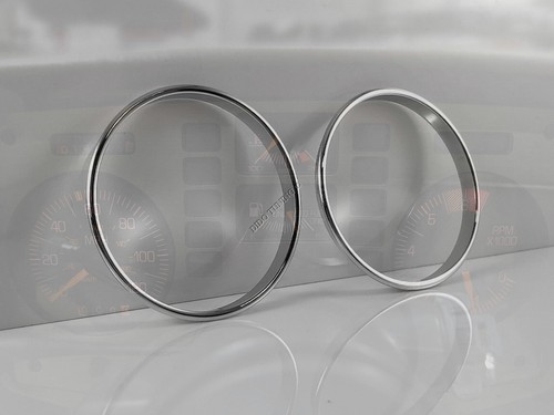 For Pontiac Fiero 1984-1988 Polished Aluminium Trim Rings Instrument Cluster x2 - Picture 2 of 6