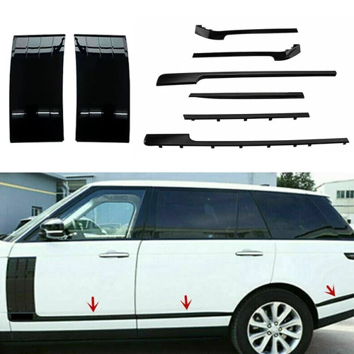 Kit de tira de ventilación de guardabarros de carrocería lateral de puerta negra apto para Range Rover L405 2013-22 - Imagen 8 de 20