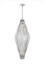 LED Pendant Feiss F3163/2-LED Kellen 2 Lights 120" Tall - plaster white.
