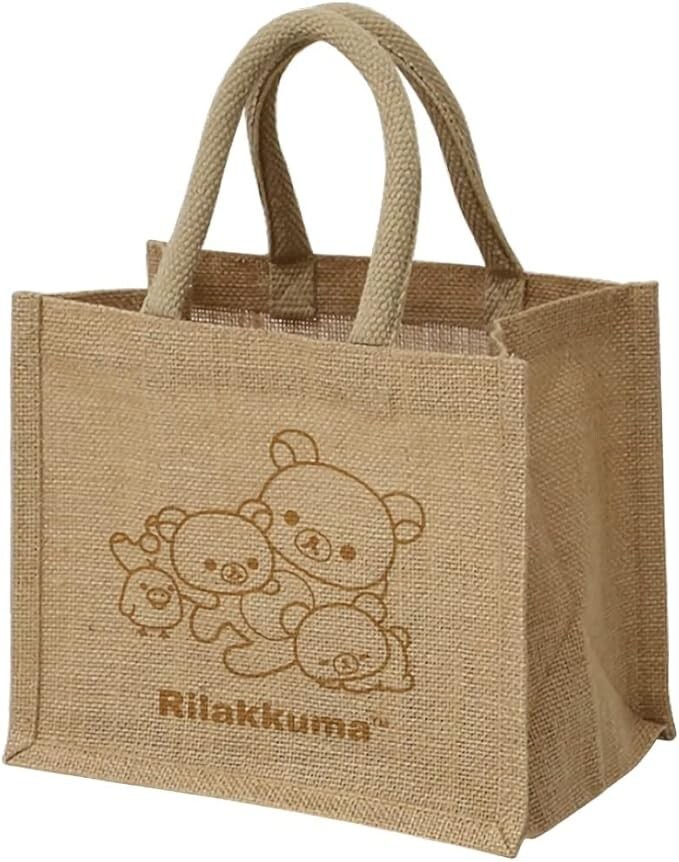 Character bag, linen, gusseted, mini bag, 20.5 x 24 x 2.5 cm