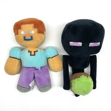Minecraft Mojang Plush Lot 2 - Jinx Black Enderman Brown Man Plush Stuffed