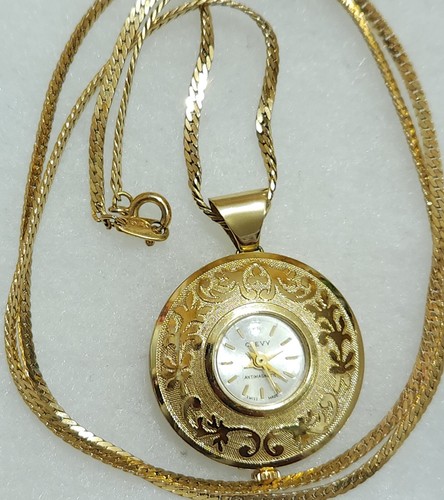 Vtg Chevy Necklace Watch Swiss Made Antimagnetic Trifari Chain * Self Winding