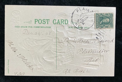 ~1908 Embossed Victorian (Edwardian), FATHER CHRISTMAS Postcard~ Rare Condition! - Picture 5 of 6