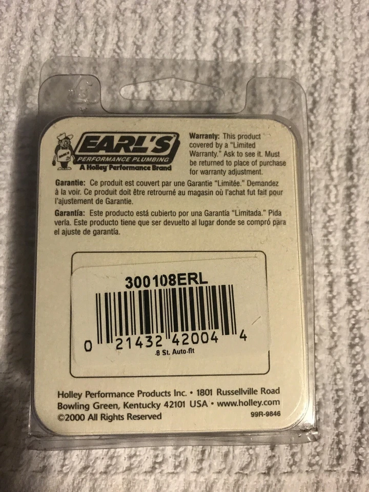 Earls 300108ERL Auto Fit Female Hose End, Straight, -8 AN to -8 AN - Image 2 of 2