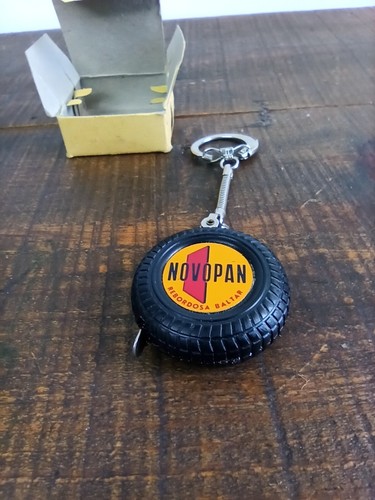 VINTAGE RARE NOVOPAN MINI TAPE MEASURE WHEEL CAR ADVERTISING KEYCHAIN - GERMANY - Picture 12 of 12