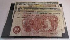 VARIOUS WORLD BANKNOTES ALLIES X 6 WITH NOTE HOLDER