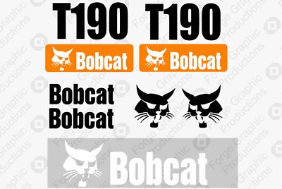 Fits Bobcat T190 Skid Steer Set Vinyl Decal Sticker Graphics