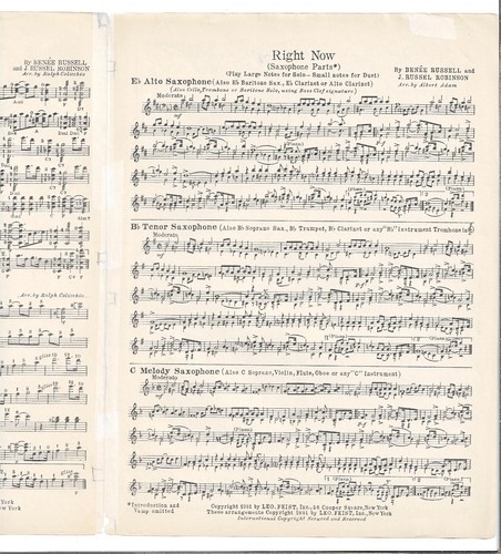 MAURICE CHEVALIER Sheet Music RIGHT NOW 1931 J. Russel Robinson - Picture 7 of 8