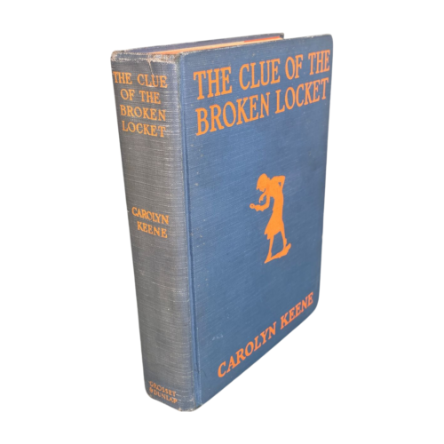 Nancy Drew THE INDIE OF THE BROKEN LOCKET Vintage 1934 Arancione EPS 4 Glossies - Foto 1 di 6