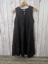 Perceptions New York Dress Womens 8 Black Lace Lined Floral Back Zip Holidays