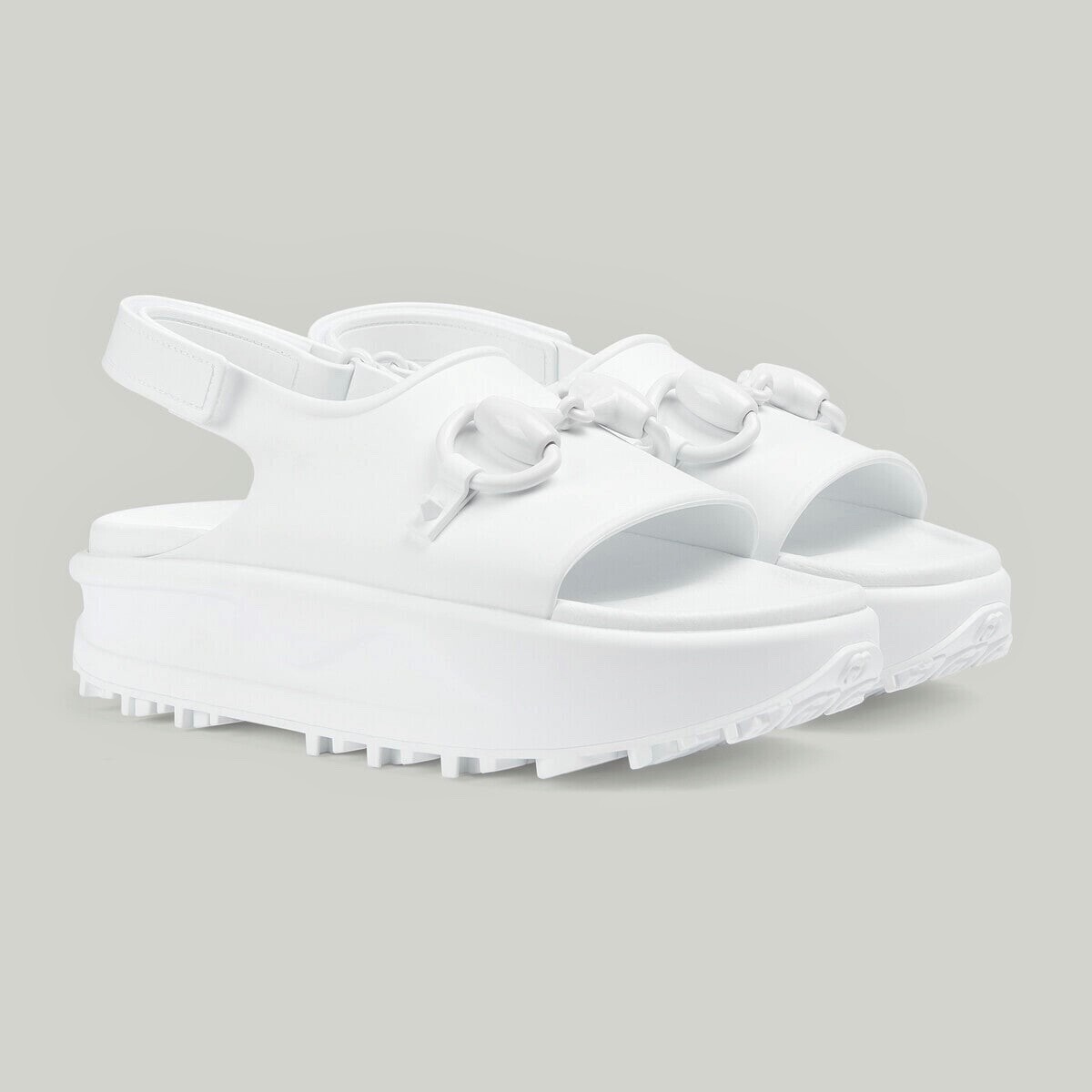 GUCCIサイズ38 Gucci Horsebit 75mm Mid Heel Slingback Ivory Leather Pump