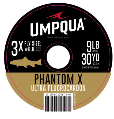 UMPQUA PHANTOM X ULTRA FLUOROCARBON TIPPET 3X 9 LB 30 YARD SPOOL