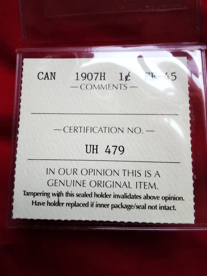 1907H CANADA 1 CENT - LARGE ONE CENT - ICCS CERTIFIED EF-45 - Image 3 of 4