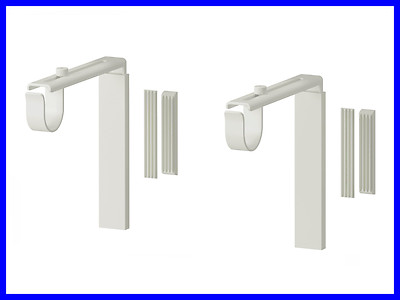 New 2 Sets Curtain Rod Holder Wall Ceiling Bracket White Color Ebay