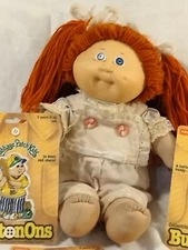 Vintage Cabbage Patch Kid 17" Red haired girl with 7 sewing patterns