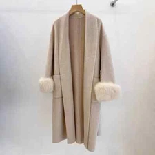 Women's Cashmere Wool Coats 2024 New Arrivals Oversized Trench Coat With Belt