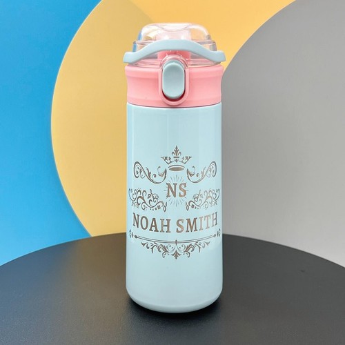 Individueller Kinderbecher - 16,9 Unzen Name Wasserflasche mit Strohhalm - Bild 10 von 19