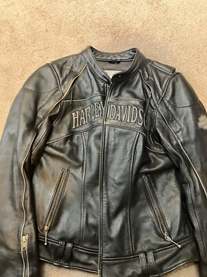 ヴィンテージ　ライダース　スズキ Harley Davidson Willie G Reflective Skull Leather Jacket