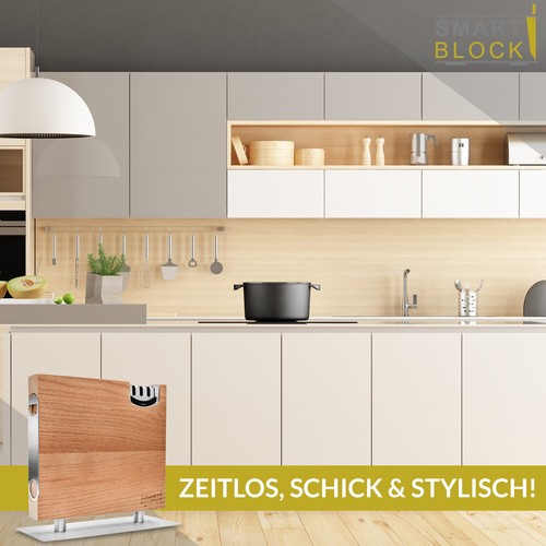 MELOX - XXL magnetischer Messerblock aus Eichen-Holz für 10 Messer (ohne Messer) - Bild 8 von 8