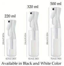 Continuous Mist Hair Spray Bottle Barber Water Sprayer Salon Plant Mister