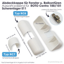 Fenster Abdeckkappen , passend für ROTO Centro 100 Scherenlager E11 Beschlag