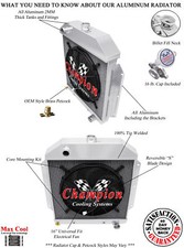Wr Champion 2 Row Radiator Chevy Configuration16 Fan For 1949 - 1953 Ford Cars