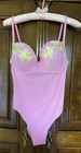 attraktiver Badeanzug rosè, Liberti Beachwear M/40 Körbchen bestickt, NP 139€