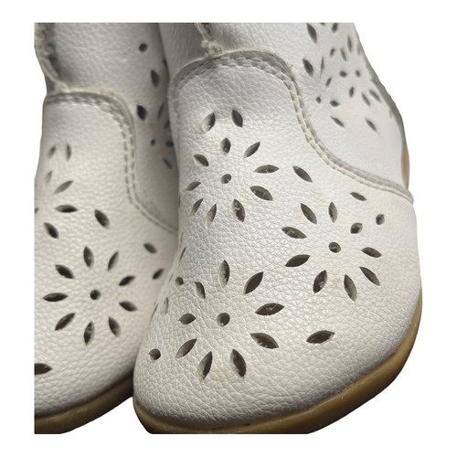 Bookee Boots Toddler 24 EU 8 Child US Laser Cut Floral Cowgirl Leather - Picture 8 of 11