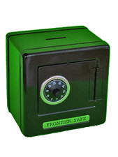 Black Metal Kid Coin Safe Piggy Bank Cash Box W/ Combination Lock 5.25"H, SS621K