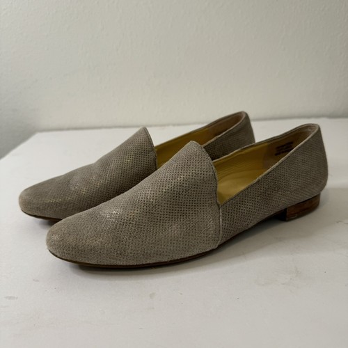 Paul Green Grey Smokey Metallic Flats Loafers Womens Size 7.5